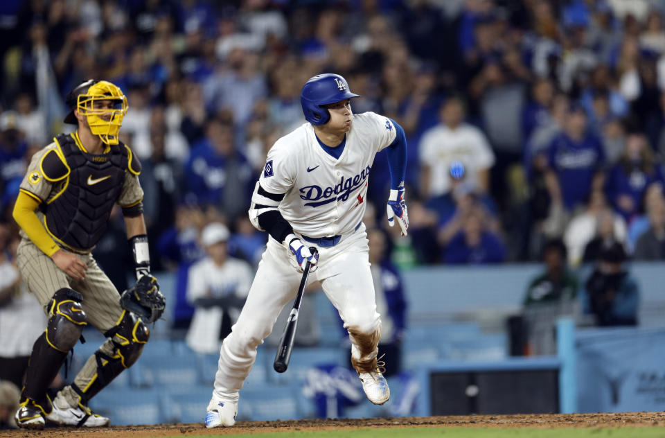 大谷翔平達成單季400壘打數。（Photo by Kevork Djansezian/Getty Images）