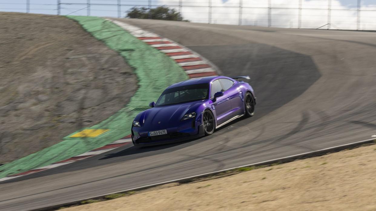 porsche taycan turbo gt at laguna seca