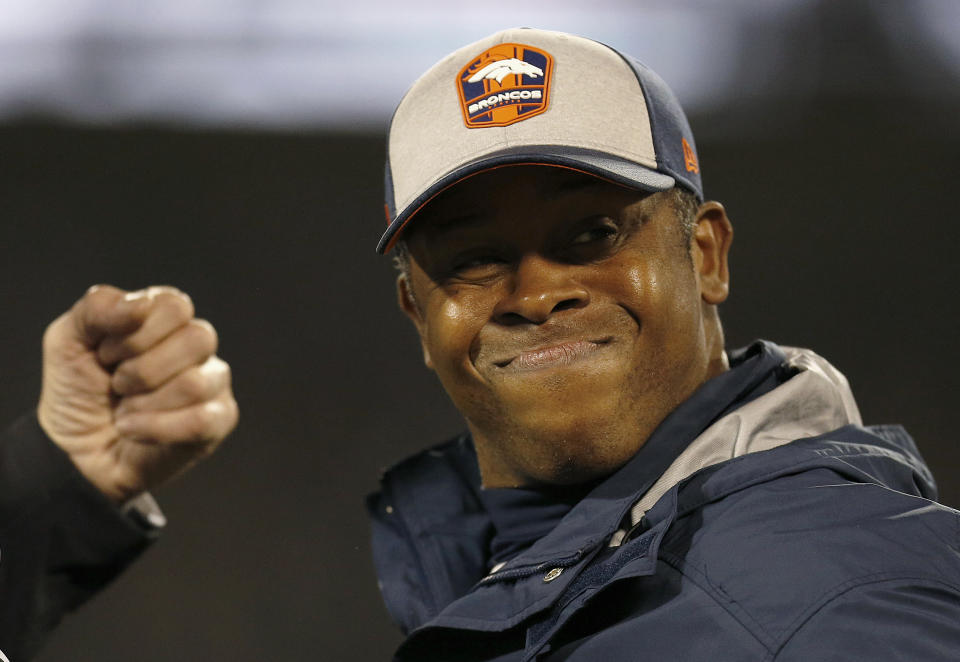 Former Denver Broncos head coach Vance Joseph is the pick to be the Cardinals' new defensive coordinator. (AP)