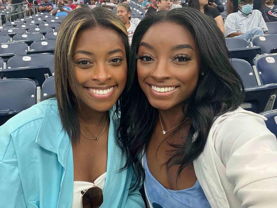 <p>Simone Biles Instagram</p> Simone Biles and Adria Biles