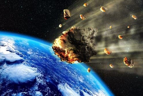 <span class="caption">Asteroids known as 'S-type' contain a lot more water than we thought.</span> <span class="attribution"><a class="link " href="https://www.shutterstock.com/image-illustration/3d-rendering-swarm-meteorites-asteroids-entering-622750775?src=oeOtzIPn1FFhr4F2kYfluQ-1-1" rel="nofollow noopener" target="_blank" data-ylk="slk:Oliver Denker/Shuttestock">Oliver Denker/Shuttestock</a></span>