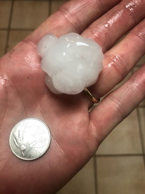 Hail photo from North MoPac Expressway and Spicewood Springs Road | Courtesy Tom W.