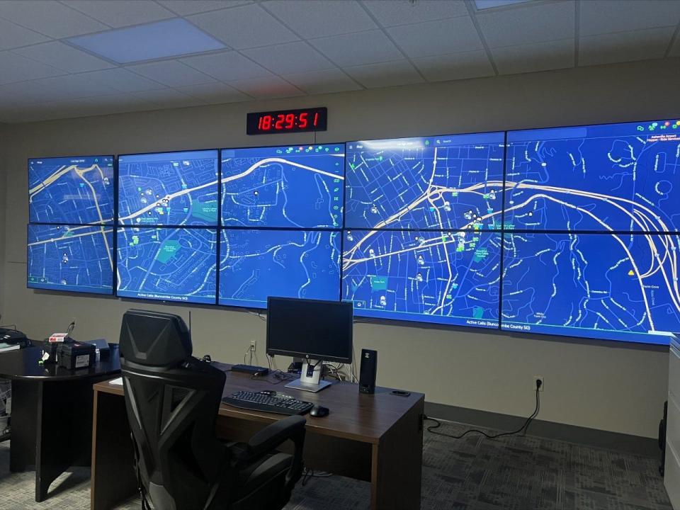 A part of the Buncombe County Sheriff's Office's real time intelligence center.