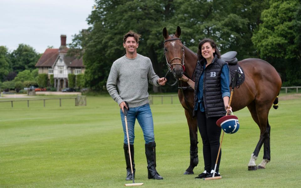 Charlotte Lyton about her having a Polo lesson from US Polo team player Nick Roldan - Credit: Andrew Crowley 