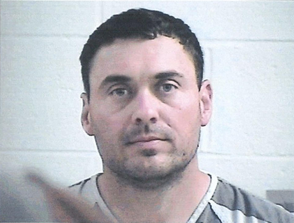 This undated photo provided by the Panola County Sheriff shows suspect Matthew Paul Kinne. The north Mississippi police officer is charged with murder in the death of a woman that he was romantically involved with. Oxford Police Officer Kinne has been charged with murder by the Mississippi Bureau of Investigation, according to a court order signed Tuesday, May 21, 2019, by Lafayette County Circuit Judge Andrew Howorth. Kinne was arrested Monday night after 32-year-old Dominque Clayton was found dead on Sunday. (Panola County Sheriff via AP)