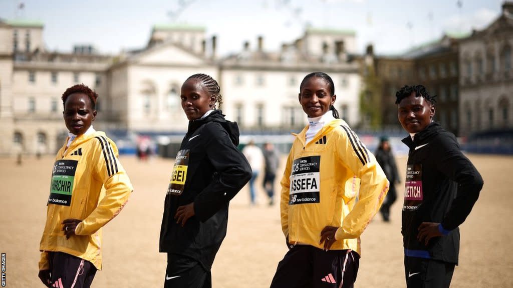 Ethiopia's Peres Jepchirchir, Kenya's Brigid Kosgei, Ethiopia's Tigst Assefa and Kenya's Ruth Chepngetich