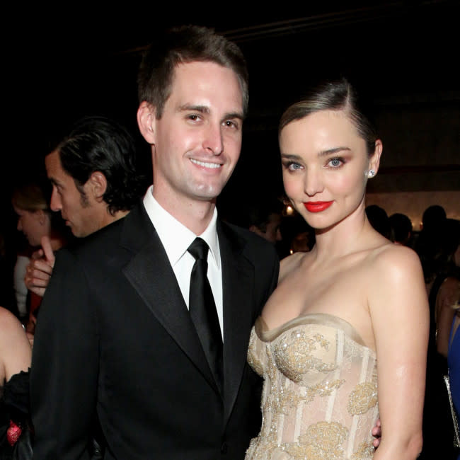 Evan Spiegel y Miranda Kerr credit:Bang Showbiz