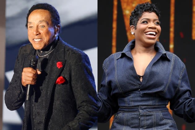 Smokey Robinson and Fantasia - Credit: Stefanie Keenan/Getty Images/Byron Allen AMG/TheGRIO Awards; Taylor Hill/Getty Images/Live Nation Urban