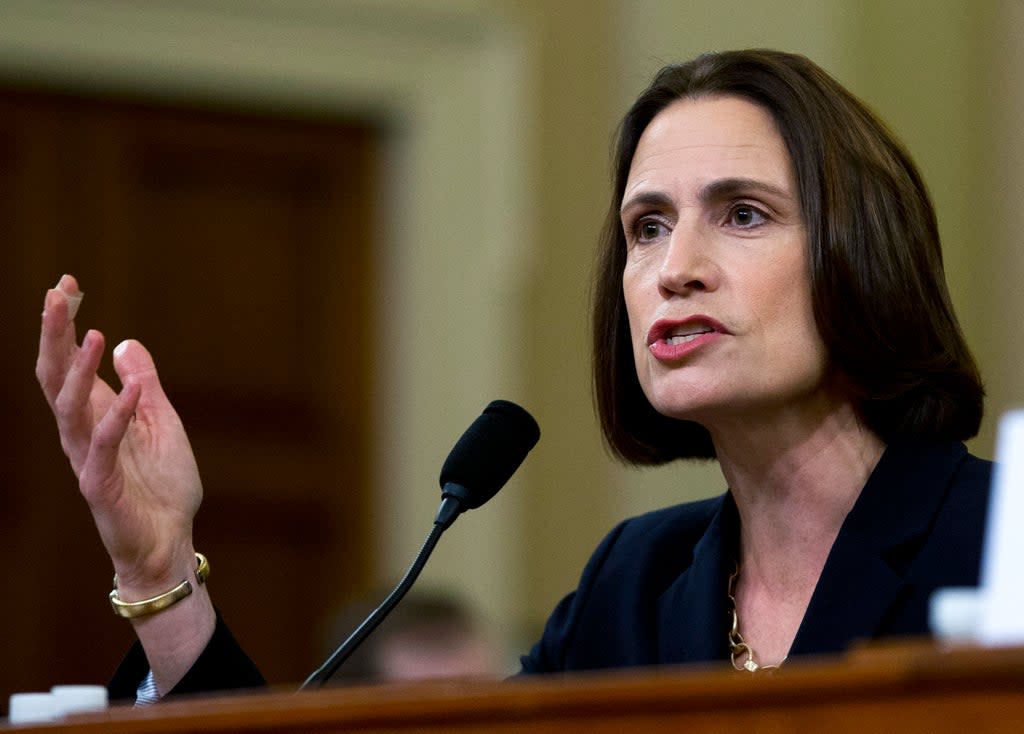 Fiona Hill earned international acclaim for her testimony before the House Intelligence Committee bringing impeachment charges against Mr Trump (AP)