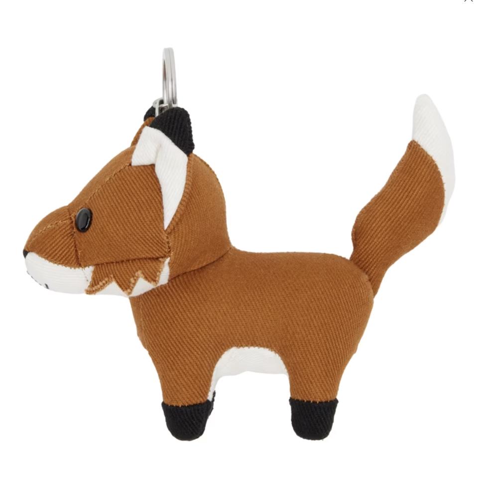 MAISON KITSUNÉ Orange & White Fox Keychain