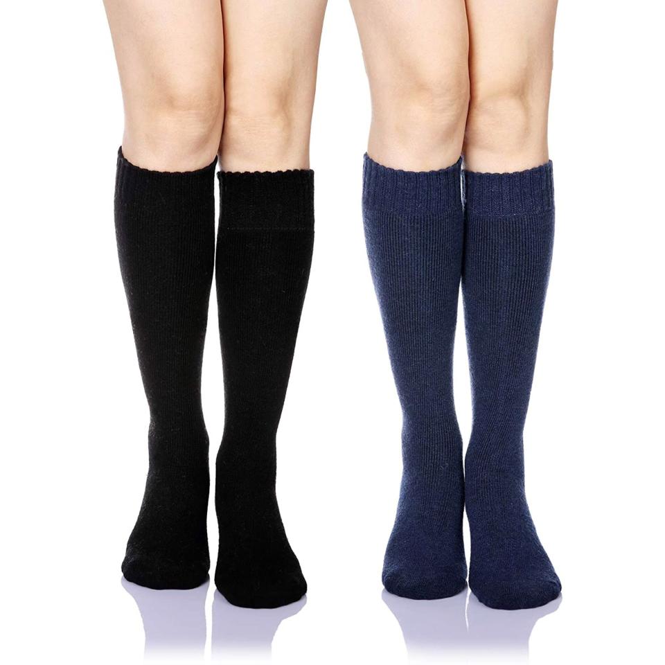 DoSmart Women's Winter Warm Knee High Socks Boot Socks 2-Pairs Multi Color-Wool-Socks-Products