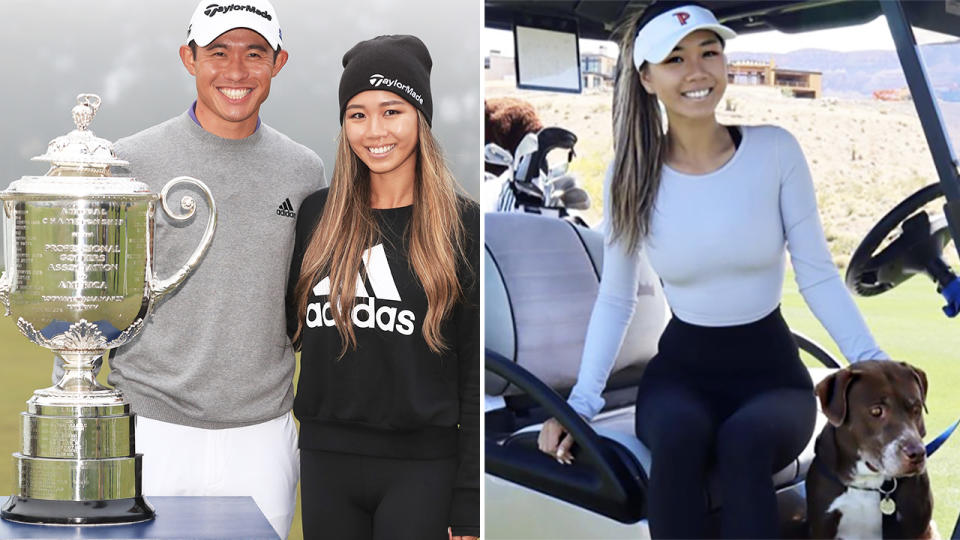 Collin Morikawa and girlfriend Katherine Zhu, pictured here after the US PGA Championship.