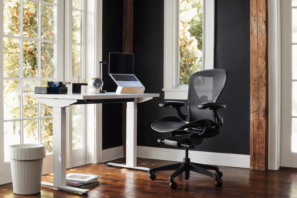 <p><a href="https://store.hermanmiller.com/office-chairs-aeron/aeron-chair/2195348.html" rel="nofollow noopener" target="_blank" data-ylk="slk:Shop Now;elm:context_link;itc:0;sec:content-canvas" class="link ">Shop Now</a></p><p>Herman Miller</p><p>hermanmiller.com</p><p>$1353.75</p>