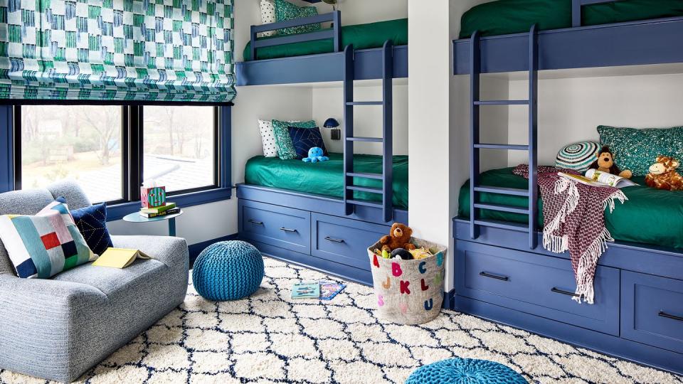 kid's room with bunk beds