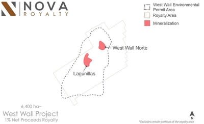 Map of the West Wall Project area (CNW Group/Nova Royalty Corp.)