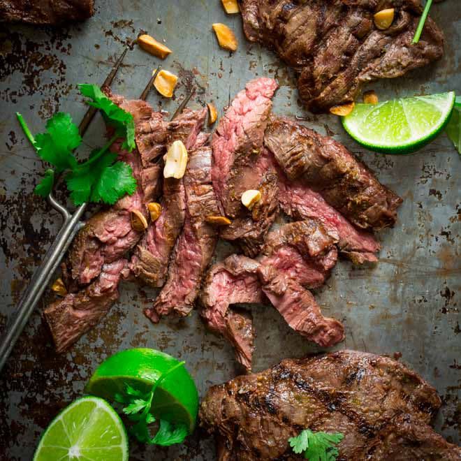 Grilled Thai Coconut Lime Skirt Steak