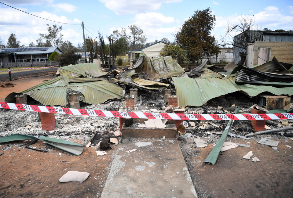 A house destroyed by bushfire is seen in Rappville, NSW, Thursday, October 10, 2019. Source: AAP Image / Dan Peled.