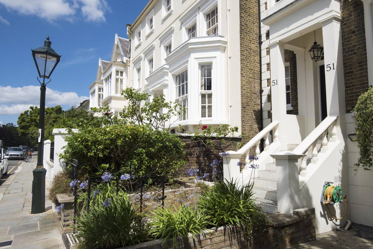 London rents General view of houses in Victoria Road, London, named 'the most expensive street in the UK' in 2015 with an average house price of over �8 million. The borough of Kensington and Chelsea is one of the most polarised in Great Britain, with some of the most expensive real estate in the UK just a short walk from several of the most deprived wards in the country - including the area around the Grenfell Tower. Picture date: Wednesday July 12th, 2017. Photo credit should read: Matt Crossick/ EMPICS Entertainment.