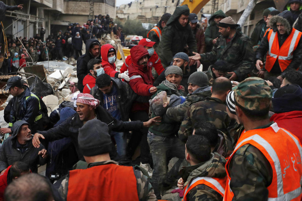 A powerful earthquake has caused significant damage in southeast Turkey and Syria and many casualties are feared. Damage was reported across several Turkish provinces, and rescue teams were being sent from around the country.  (Omar Sanadik / AP)