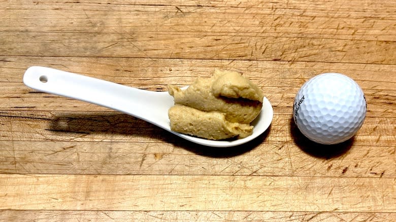 Hummus and golf ball