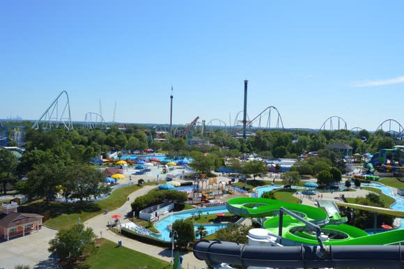 Skyline at Carowinds amusement park in North Carolina.