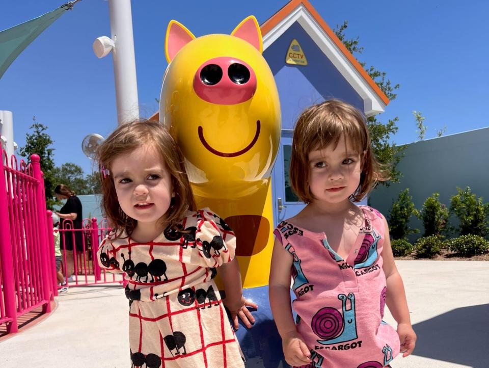 Twins at Peppa Pig park