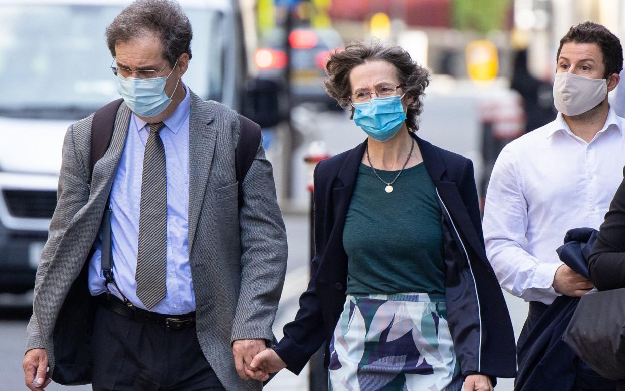 Jeremy Everard (left), the father of Sarah Everard, leave the Old Bailey, central London, with other family members after Pc Wayne Couzens pleaded guilty to the kidnap and rape of Sarah Everard - Dominic Lipinski/PA