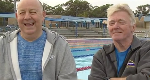 Perth grandfather Geoff Fisher (left) has been saved twice by Dr Robert Larbalestier (right). Source: 7 News