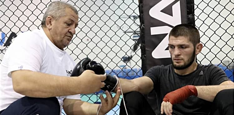 Abdulmanap (father) and Khabib Nurmagomedov