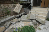 <p>Collapsed walls sit in front of a house after a magnitude 6.1 earthquake in Takatsuki, Osaka, Japan, on Monday, June 18, 2018. (Photo: Buddhika Weerasinghe/Bloomberg via Getty Images) </p>