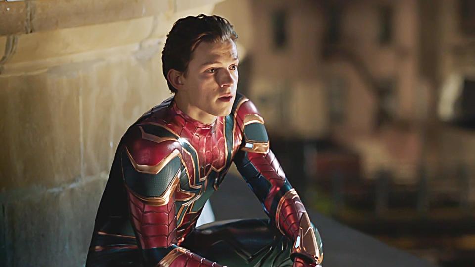 Tom Holland was a grief-stricken Peter Parker in Spider-Man: Far From Home. (Sony Pictures/Marvel/Alamy)