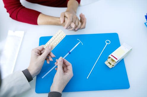 <span class="caption">Unpleasant side effects from contraceptives are experienced by many women.</span> <span class="attribution"><a class="link " href="https://www.shutterstock.com/image-photo/gynecology-consultation-181677890" rel="nofollow noopener" target="_blank" data-ylk="slk:Image Point Fr/ Shutterstock;elm:context_link;itc:0;sec:content-canvas">Image Point Fr/ Shutterstock</a></span>