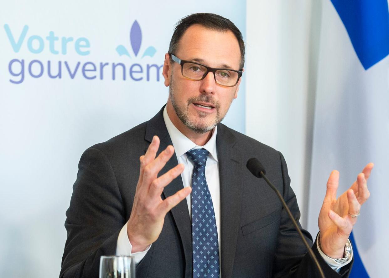 Jean-François Roberge, Quebec's minister for the French language, said he would have to look into the issue when asked about it Tuesday. The province's Education Ministry told CBC News it would clarify to its staff when they can and cannot communicate in English. (Graham Hughes/The Canadian Press - image credit)