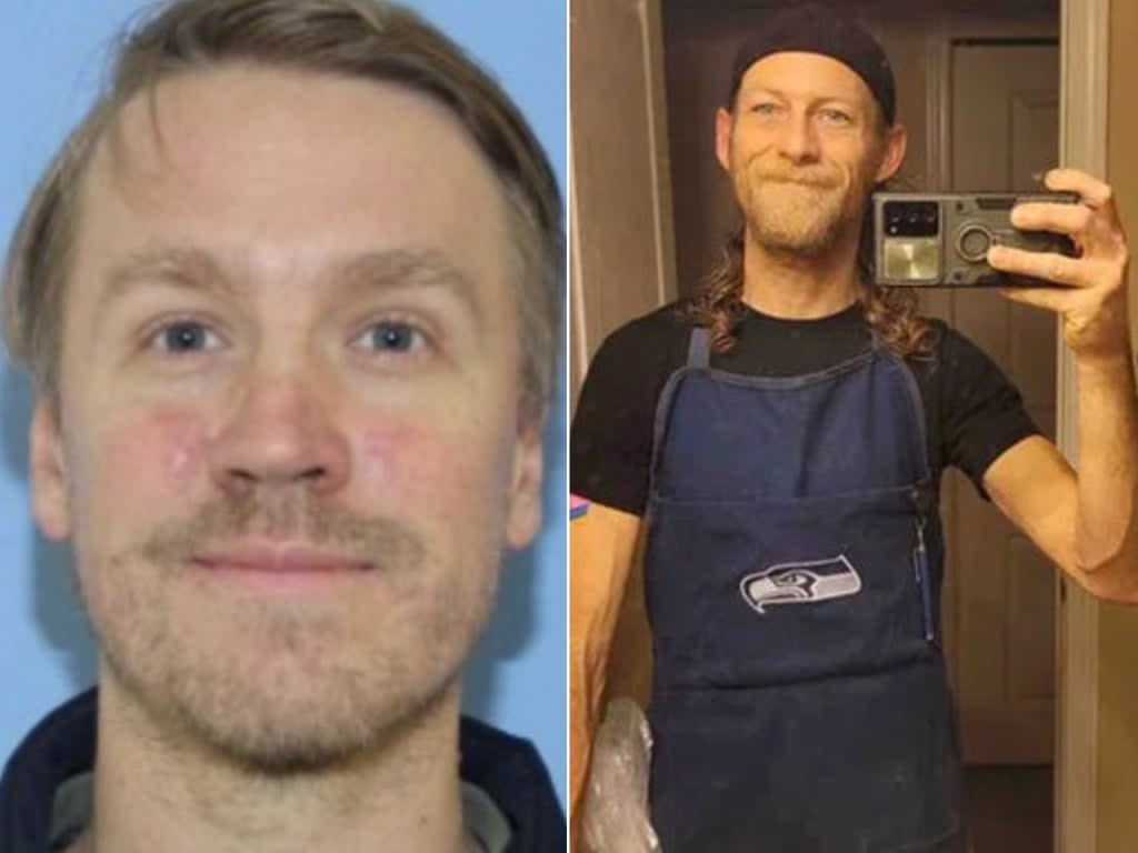 Aaron Kelly (left) is accused of shooting and killing Instacart shopper Justin Krumbah (right)  (Richland WA Police Department)