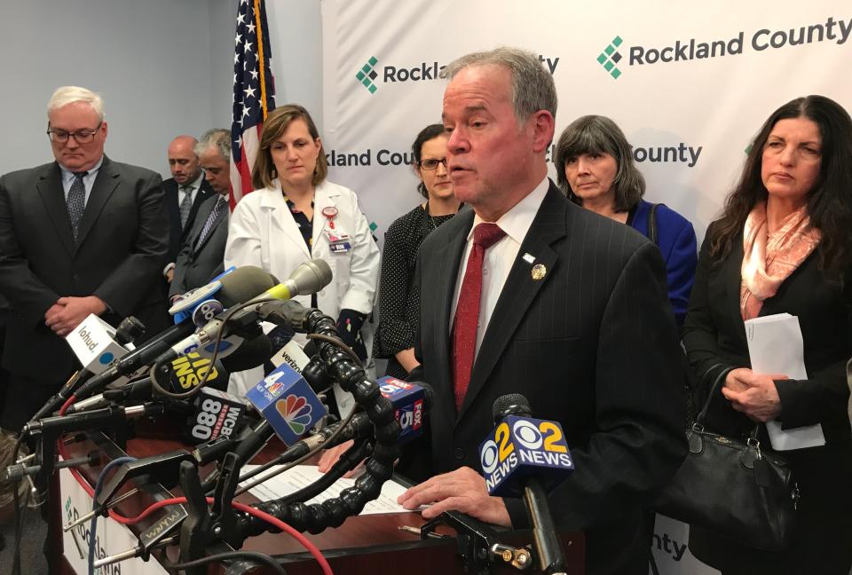 Rockland County Executive Ed Day announces a state of emergency for Rockland County related to the measles outbreak.