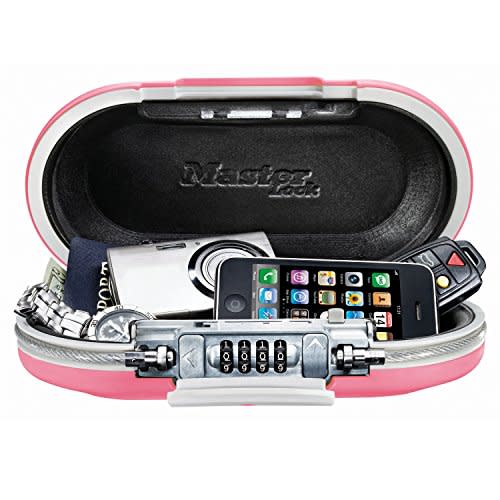 Master Lock Personal Safe, Set Your Own Combination Portable SafeSpace, 9-17/32 in. Wide, Pink, 5900DPNK (Amazon / Amazon)