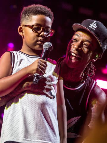 Harmony Gerber/Getty Wiz Khalifa and his son Sebastian Taylor Thomaz perform together on August 9, 2019 in Irvine, California