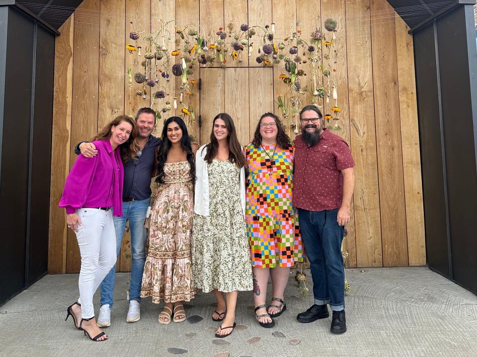 The author and her fellow diners outside the entrance of Noma.