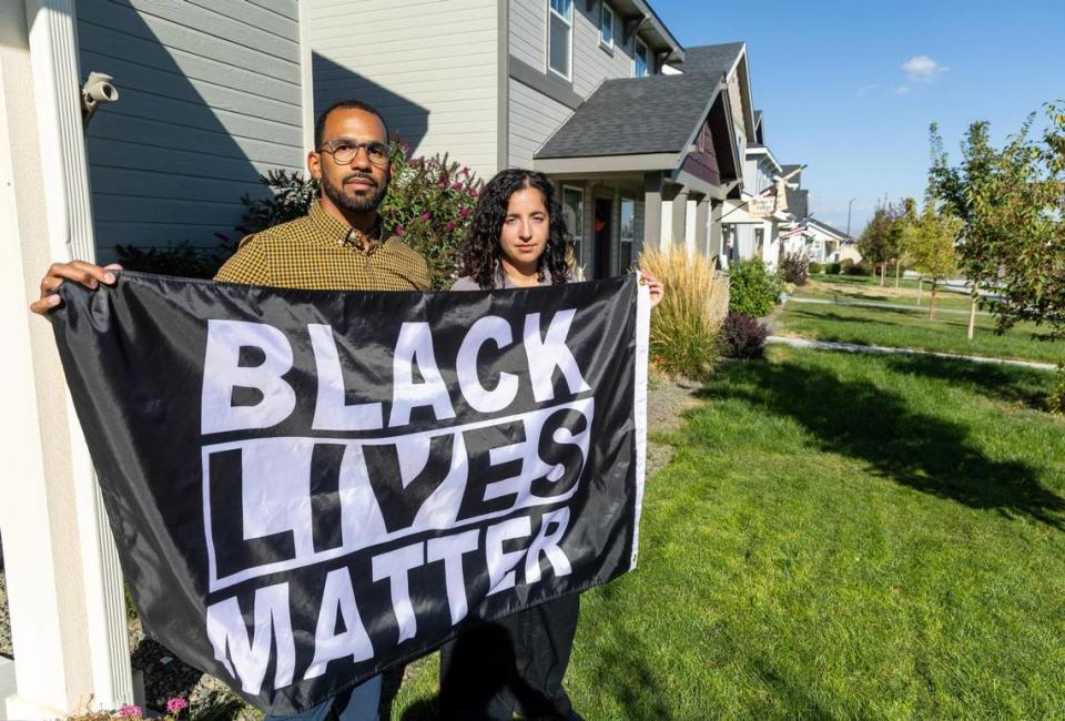 Somi and Jenna Ekwealor allege that their homeowners association developed a new rule to prevent them from flying their Black Lives Matter flag.