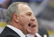 Canada's head coach Brent Sutter watches play against the Czech Republic during the first period of their IIHF World Junior Championship ice hockey game in Malmo, Sweden, December 28, 2013. REUTERS/Alexander Demianchuk (SWEDEN - Tags: SPORT ICE HOCKEY)