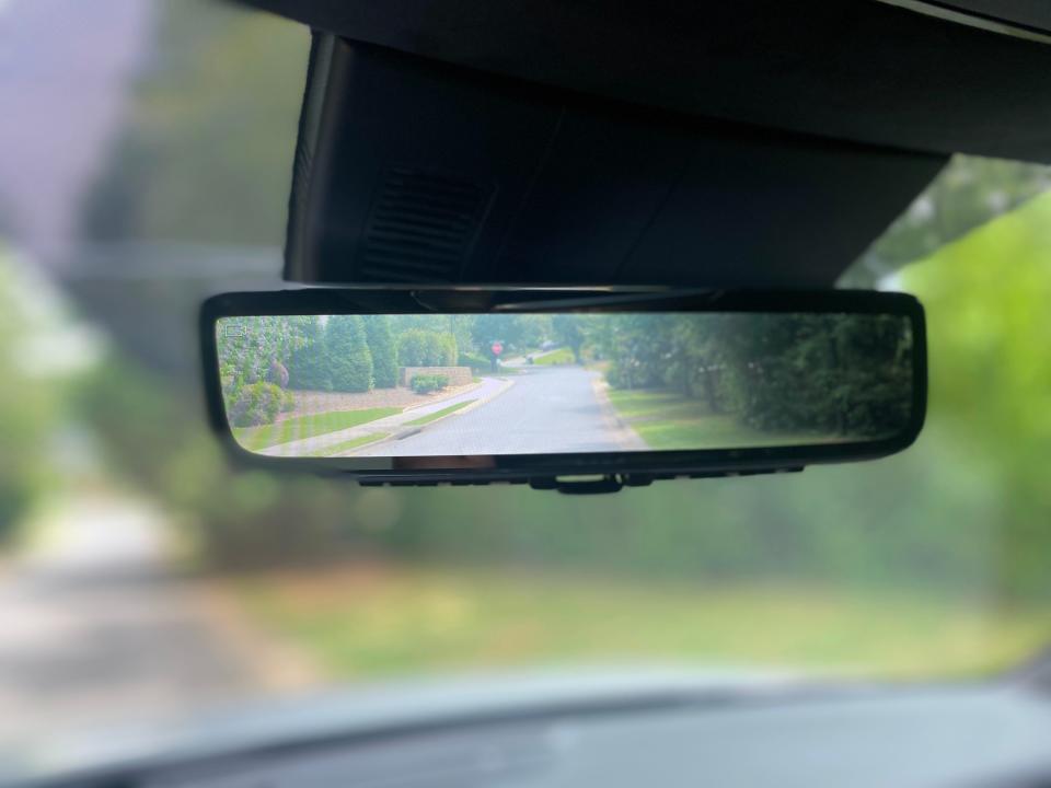 The smart rear view mirror camera on a Hyundai Palisade SUV.