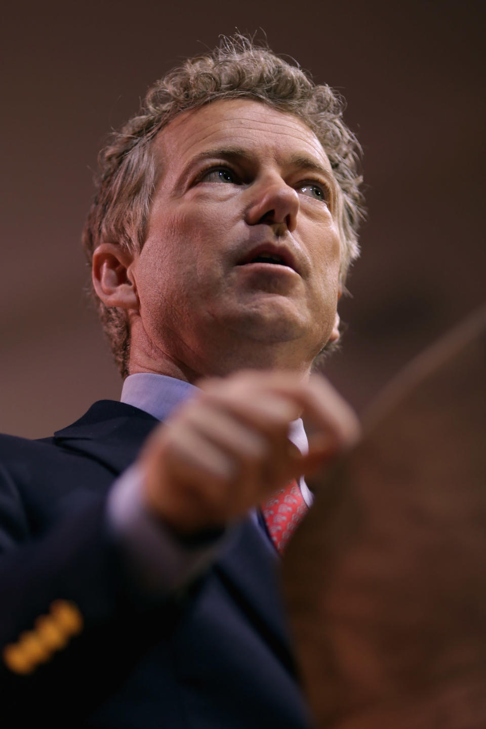 NATIONAL HARBOR, MD - MARCH 07:  Sen. Rand Paul (R-KY) addresses the Conservative Political Action Conference at the Gaylord International Hotel and Conference Center March 7, 2014 in National Harbor, Maryland. The CPAC annual meeting brings together conservative politicians, pundits and their supporters for speeches, panels and classes.  (Photo by Chip Somodevilla/Getty Images)