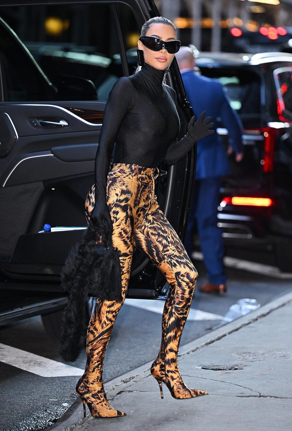 Kim Kardashian arrives to ABC's "Good Morning America" in Times Square on September 20, 2022 in New York City.