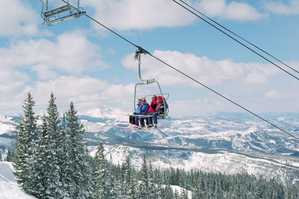 Skiers on Chairlift at Aspen
