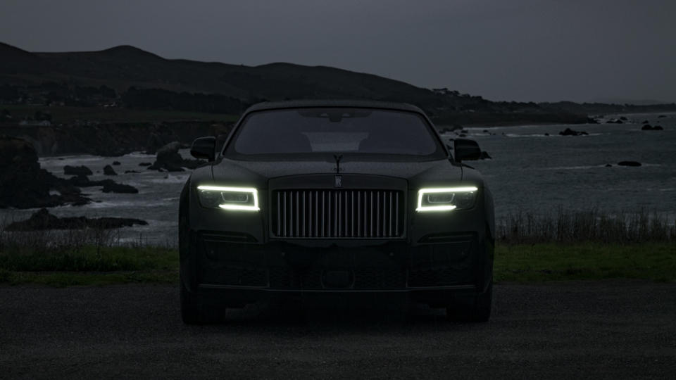 Evening descends on the Rolls-Royce Black Badge Ghost along the coast of Northern California. - Credit: Photo by Robb Rice.