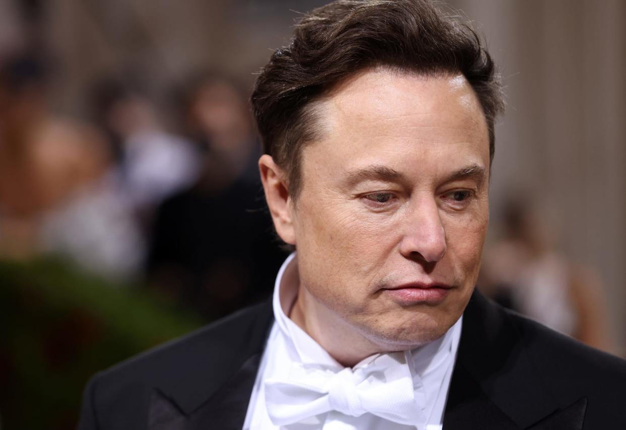 Elon Musk wearing a tuxedo