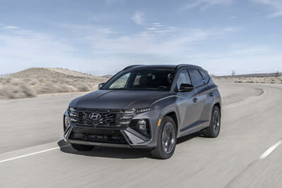 The 2025 Tucson SUV is photographed in California City, Calif., on Feb. 22, 2024.