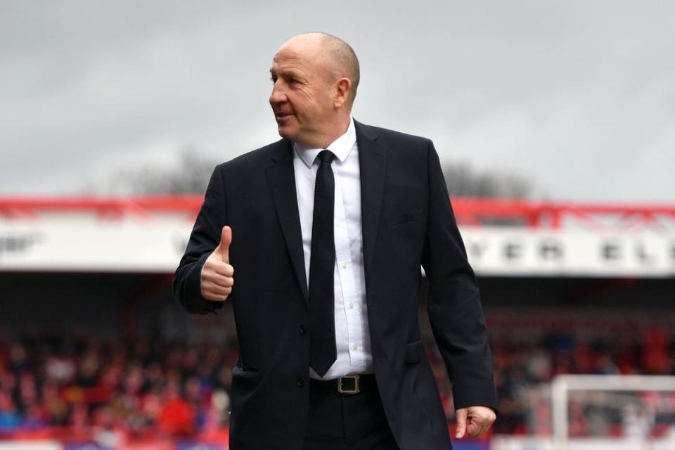 John Coleman’s Accrington host Leeds on at lunchtime on Saturday (Anthony Devlin/PA) (PA Archive)