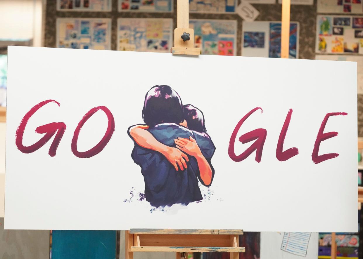 Sophie Araque-Liu's winning artwork in the Doodle for Google competition. The submission from the junior at Martin County High School in Stuart, Florida, was selected from nominees from each state and U.S. territory and is featured on the website's homepage for a day.