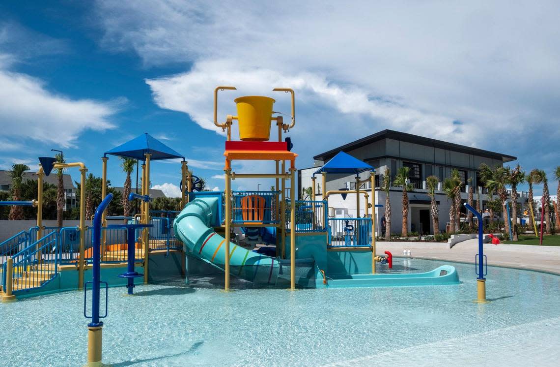 Kingston Resorts in Myrtle Beach is undergoing renovations with a new pool deck and waterpark scheduled to open by August 20, 2022 and the Black Drum Brewing restaurant to be complete later this fall. Additional facilities will include 28 cabanas, a hammock garden, day beds and a beer garden. Aug. 5, 2022.